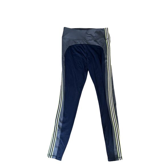 Avia Navy Blue Athetic Leggings With Lime Green Strips On The Sides MD - Picture 1 of 4
